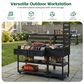 HOMLUX 62.3"" Outdoor Kitchen Island in Black, , large