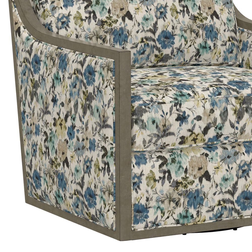 Emerald Home Furnishings Cecily Swivel Accent Chair in Blue Meadow, , large