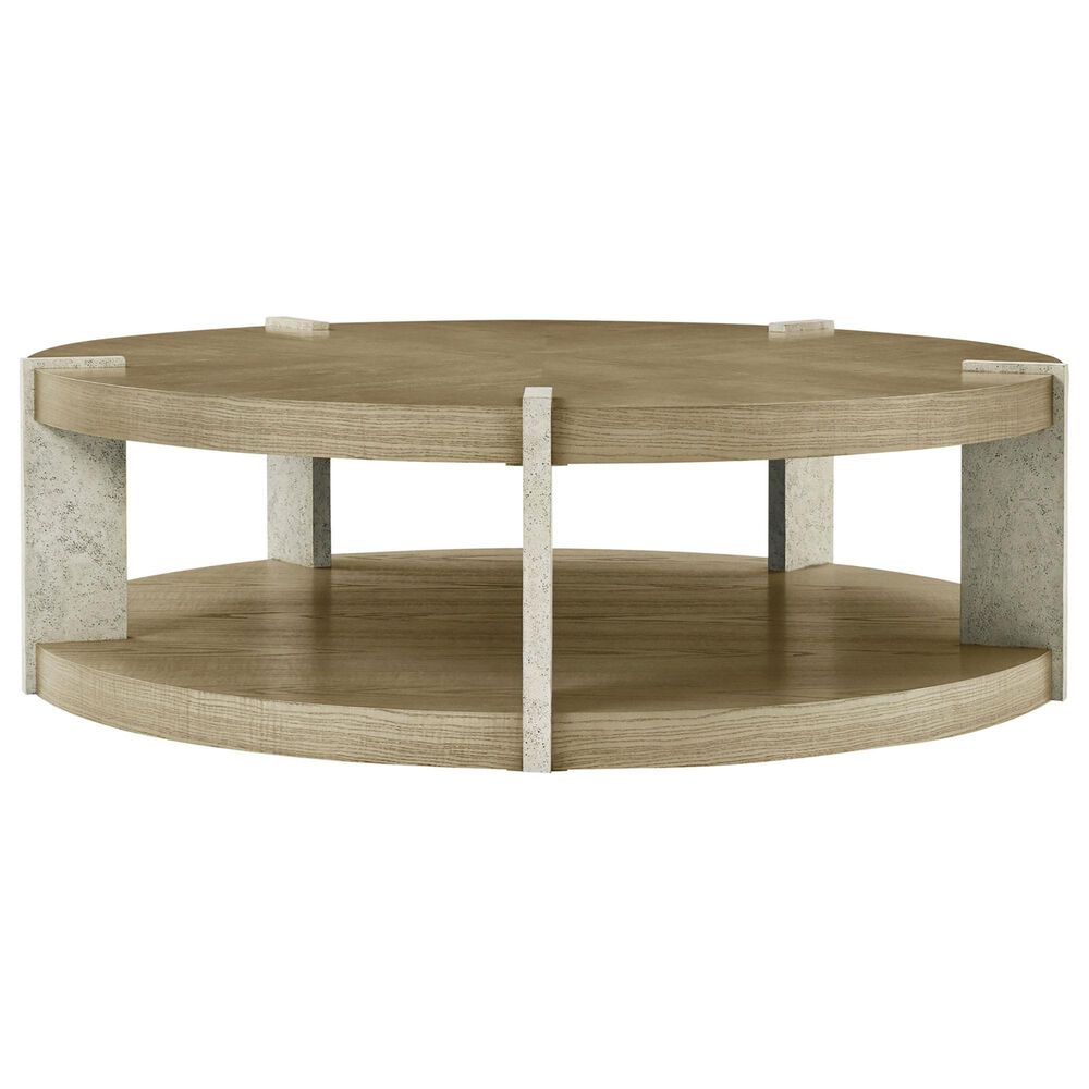 Theodore Alexander Catalina Round Cocktail Table in Dune and Mineral, , large