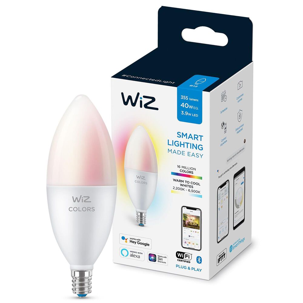 Wiz Smart Lighting B12 E12 Color Wi-Fi Bulb, , large