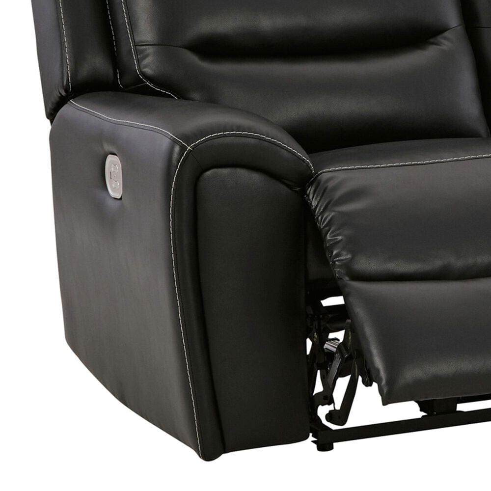 Ashley Warlin Power Reclining Sofa in Black, , large