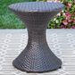 Hearth and Haven Outdoor Sleek Hourglass Wicker Side Table with Iron Frame in Brown Multi, , large