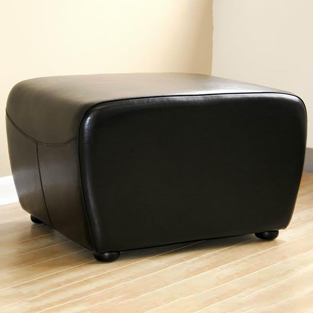 Baxton Studio Mendozza Ottoman in Black, , large