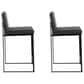 Lumisource Fuji Stackable Counter Stool with Black Faux Leather Cushion in Black (Set of 2), , large