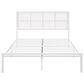 Hearth and Haven Eastern King Platform Bed with Faux Cane Panel Headboard in White, , large