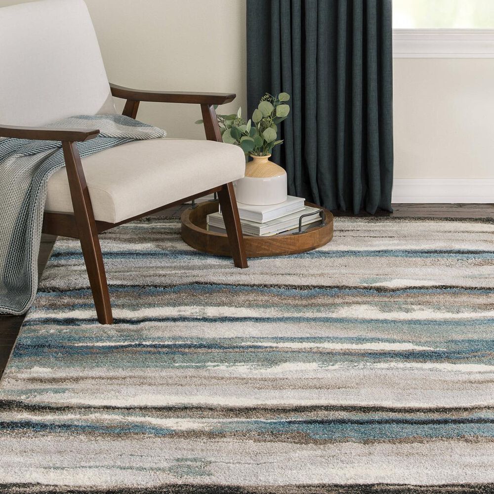 Central Oriental Trisha Yearwood Relax Maisie 7&#39;10&quot; x 9&#39;10&quot; Dusk and Multicolor Area Rug, , large