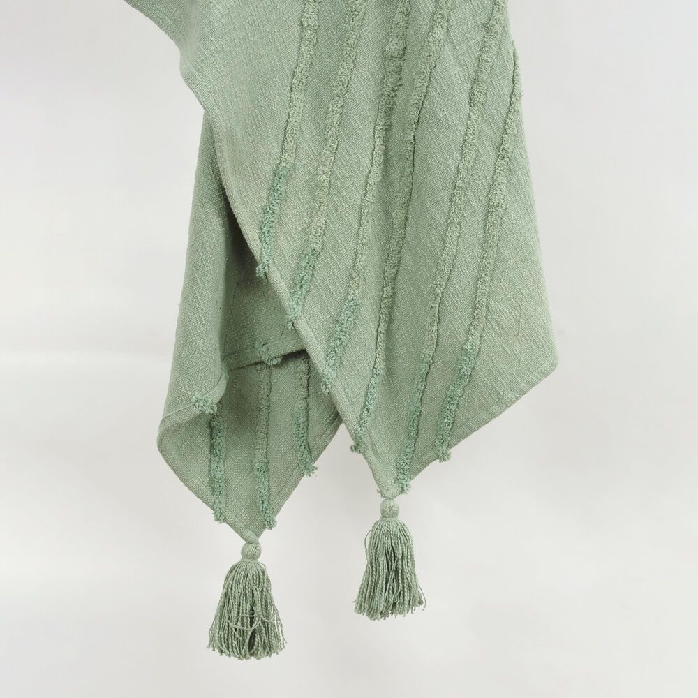 Rizzy Home 50&quot; x 60&quot; Geometric Throw in Green, , large