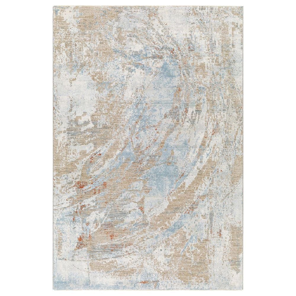 Surya Brunswick Cream, Tan, Taupe, Light Slate, Blue and Seafoam 10" x 13"11" Area Rug, , large