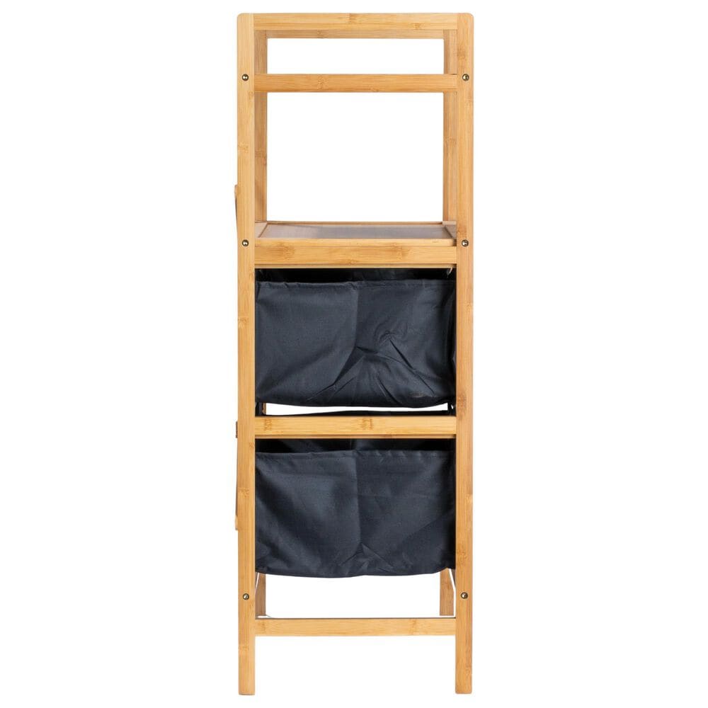 Household Essentials Storage Shelf with Cotton Fabric Drawers in Natural, , large