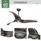 Hunter Stingray 60" Ceiling Fan with LED Light in Granite, , large