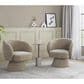 LumiSource Fran Swivel Accent Chair in Light Brown, , large