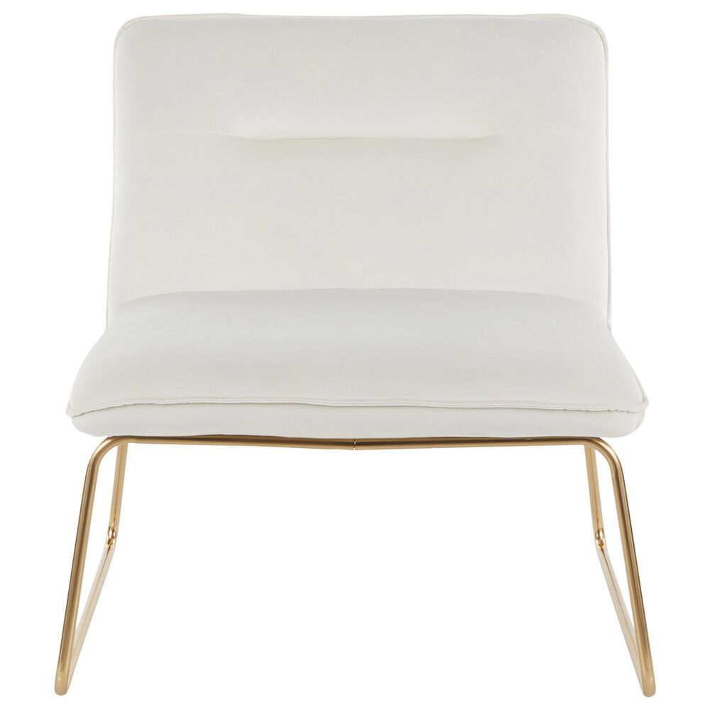 Lumisource Casper Accent Chair in Cream Velvet and Gold, , large