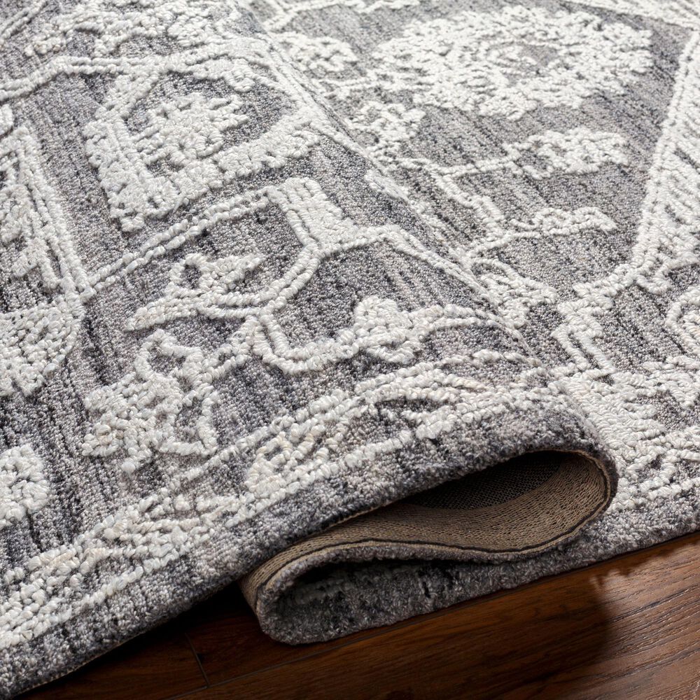 Surya Piazza PZZ-2303 2&#39; x 3&#39; White, Charcoal, Black, Light Grey Area Rug, , large