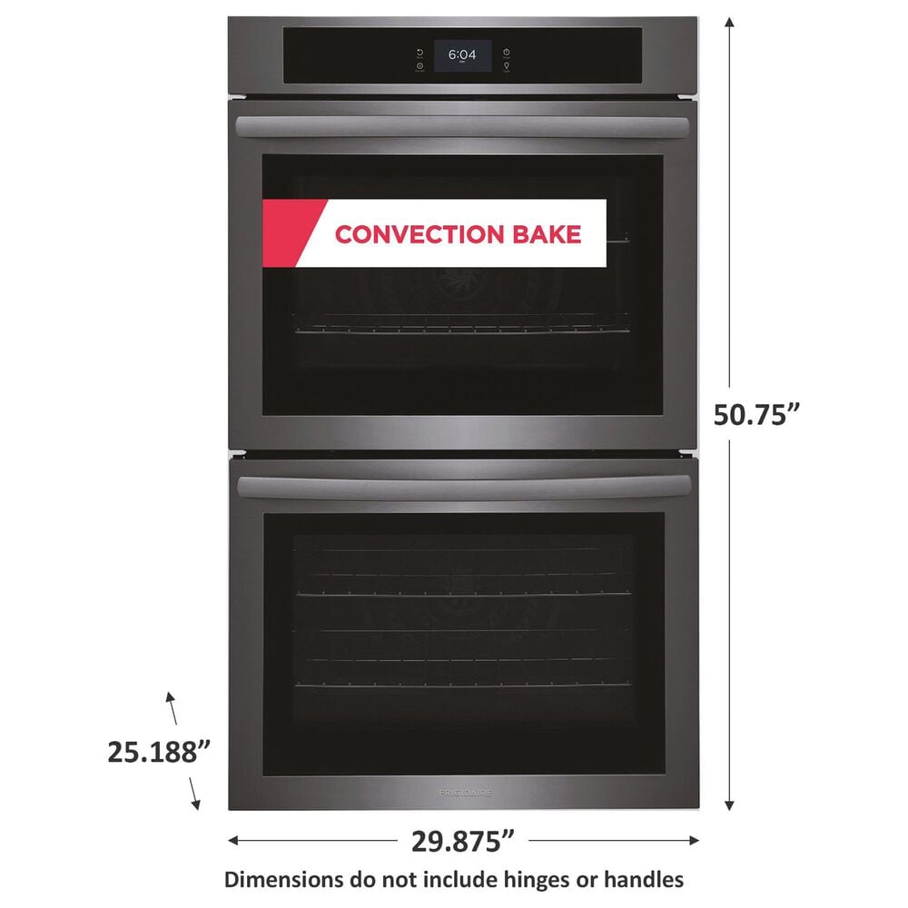 Frigidaire 30&quot; Double Electric Wall Oven with Fan Convection in Black Stainless Steel, , large