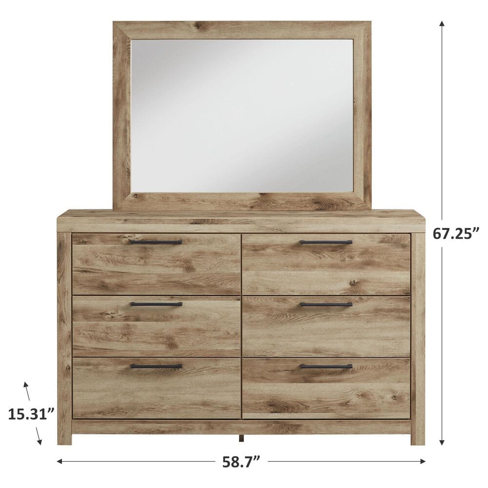 Ashley Hyanna Dresser and Mirror in Tan, , large