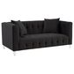 Tov Furniture Bea Stationary Loveseat in Black Velvet, , large
