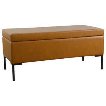 Kinfine Large Metal Storage Bench in Light Brown, , large
