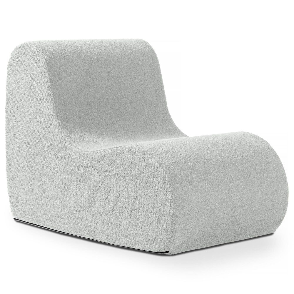 Jaxx Uptown Modern Armless Accent Chair in Boucle Silver, , large