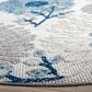 Safavieh Cabana CBN832F 6"7" Round Grey and Blue Indoor/Outdoor Area Performance Rug, , large
