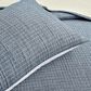 Triangle Home Fashions Pick Stitch 3-Piece King Quilt Set in Navy and Off White, , large