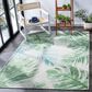Safavieh Barbados Tropical Botanical  3"3" x 5" Green and Teal Indoor/Outdoor Area Rug, , large
