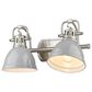 Golden Lighting Duncan 2-Light Bath Vanity in Pewter and Glossy Gray, , large