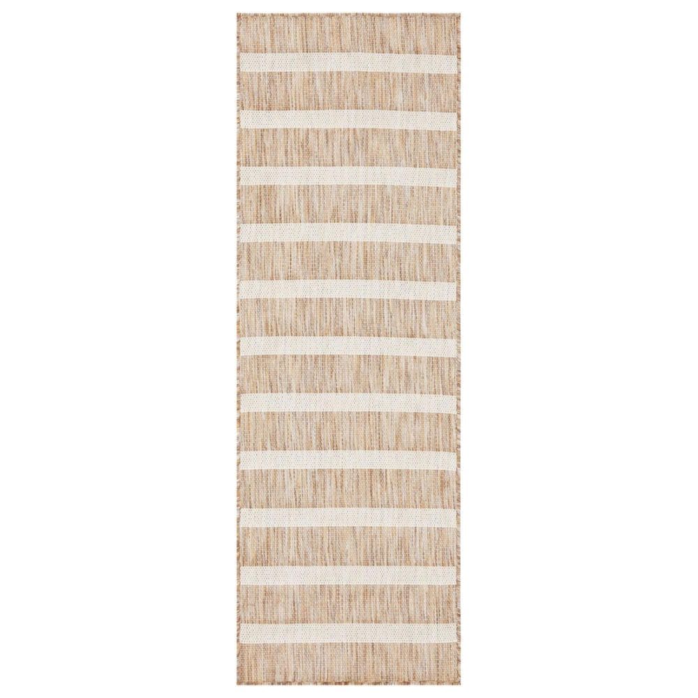 Nourison Positano POS03 Beige and Ivory 2" x 6" Indoor/Outdoor Runner, , large