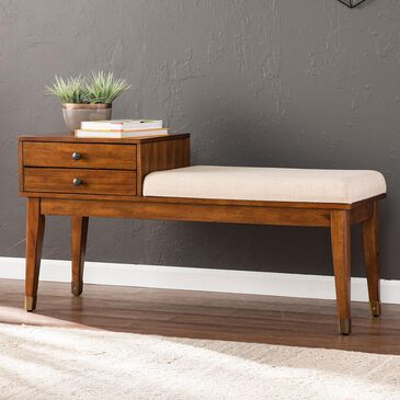 Southern Enterprises Rhoda Storage Bench in Dark Sienna/Ivory, , large