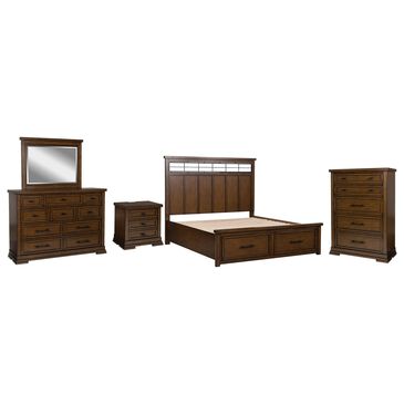 Ashley Taffenbrook 5-Piece King Storage Bedroom Set in Medium Brown and Black, , large