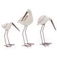 Maple and Jade 3-Piece Bird Decorative Sculpture Set in White and Red-Orange, , large