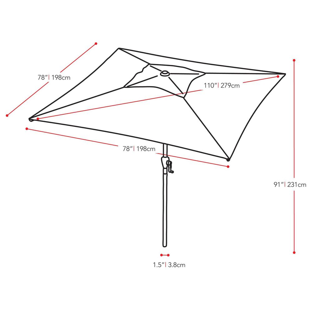 CorLiving 9&#39; Black Tilt Market Umbrella with Black Base, , large