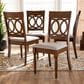 Baxton Studio Lucie Side Chair with Grey Cushion in Walnut Brown (Set of 4), , large