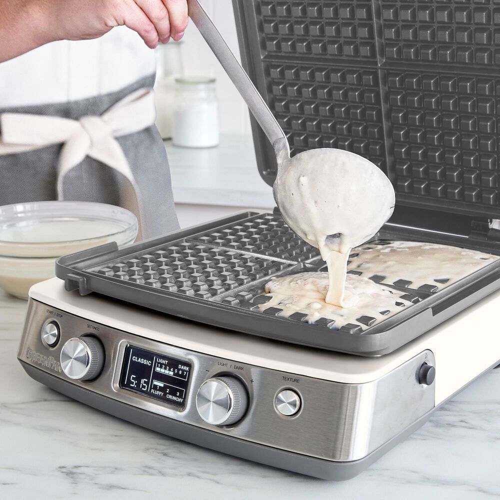 Green Pan Elite 4-Square Waffle Maker in Cloud Cream, , large