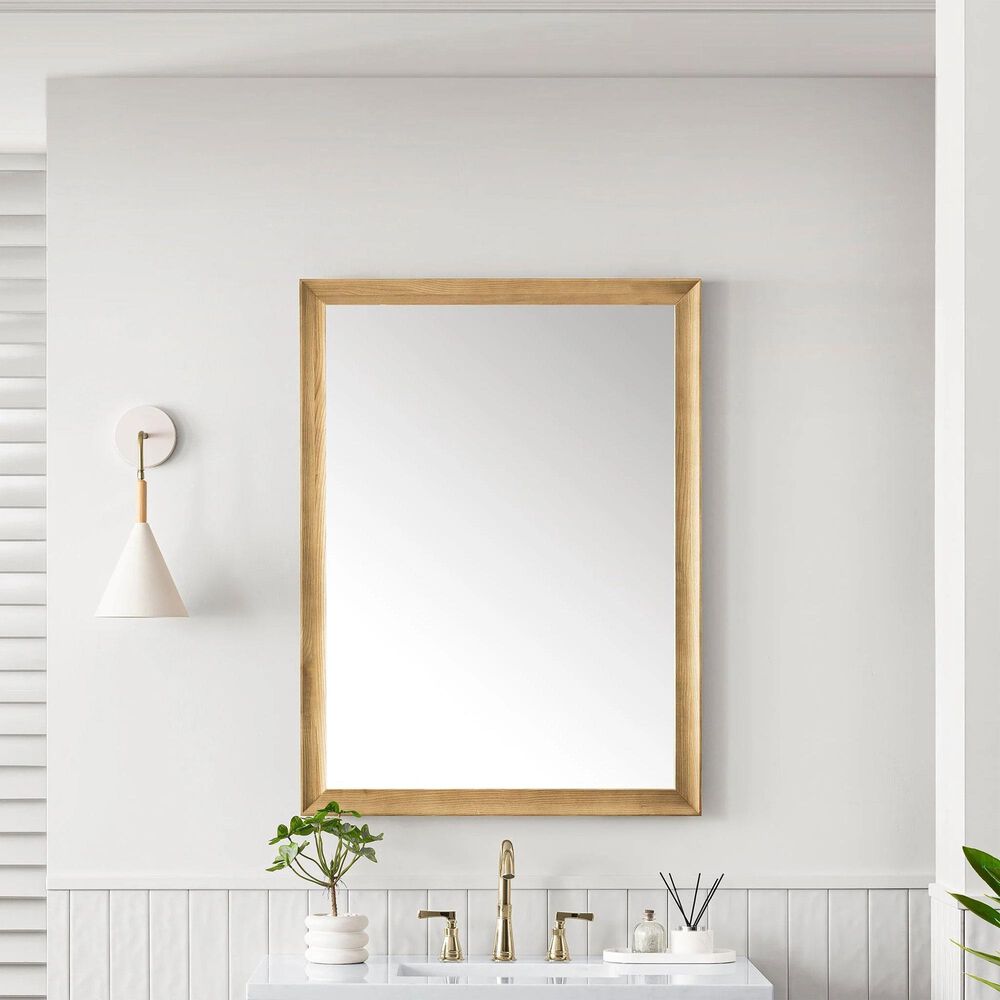 James Martin Vanities Glenbrooke 30&quot; Rectangular Mirror in Light Natural Oak, , large