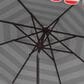 Safavieh Maui Single Scallop Striped 9Ft Crank Red and White Push Button Tilt Umbrella, , large