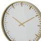 Maple and Jade Decorative Wall Clock in Matte Gold and White, , large