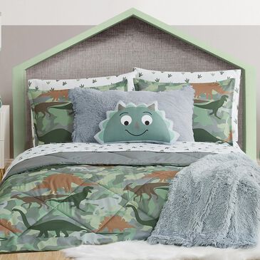 Pem America Dino Camo 7-Piece Twin Bedding Set in Green and Gray, , large
