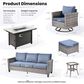 HOMLUX 7 Piece Outdoor Patio Set in Denim Blue, , large