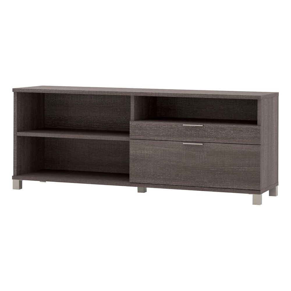 Bestar Pro-Linea Credenza with 2 Drawers in Bark Grey, , large