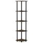 HOMLUX 5-Tier Modern Tall Corner Open Bookshelf in Columbia Walnut and Black, , large