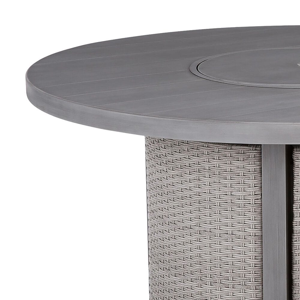Ashley Half Moon Beach Round Fire Pit Table in Gray, , large