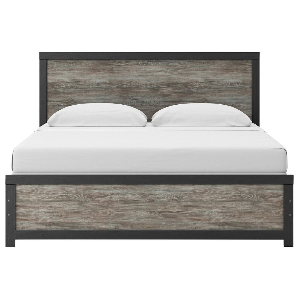 Ashley Broachmyn 4-Piece King Panel Bedroom Set in Black and Gray, , large