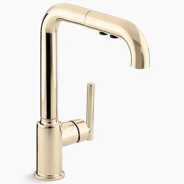 Kohler Purist Pull-Out Kitchen Sink Faucet in Vibrant French Gold, , large