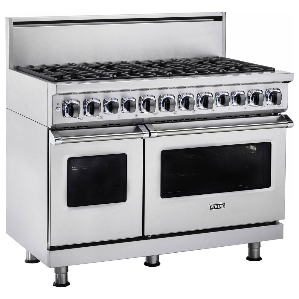 Viking Range 48&quot; Freestanding Dual Fuel Range with 8 Burners in Stainless Steel, , large