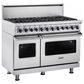 Viking Range 48" Freestanding Dual Fuel Range with 8 Burners in Stainless Steel, , large