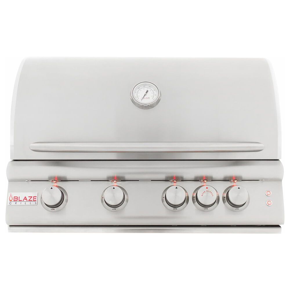 Blaze 7-Piece Outdoor Kitchen Package with 32&quot; Liquid Propane Grill with 4-Burner, 16&quot; Liquid Propane Power Burner, 5.1 Cu Ft Outdoor Double Drawer Refrigerator, Infrared Burner Upgrade, 16&quot; Double Access Drawers, and 32&quot; Double Access Doors in Stainless Steel, , large