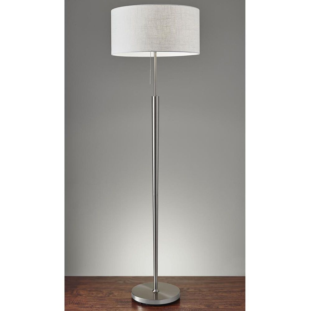 Adesso Hayworth Floor Lamp in Brushed Steel, , large