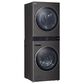 LG WashTower with Center Control 4.5 Cu. Ft. Washer and 7.4 Cu. Ft. Electric Dryer in Black Stainless Steel, , large