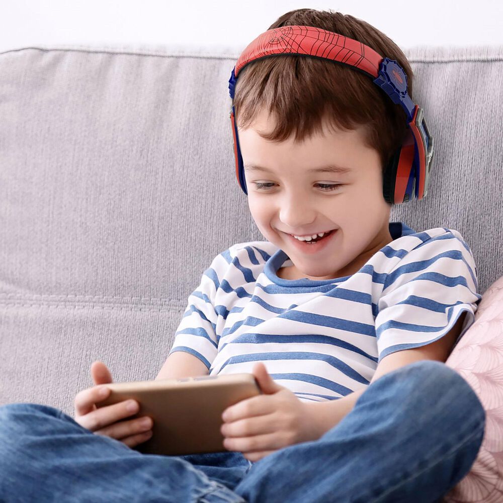 KIDdesigns Marvel&#39;s Spiderman Bluetooth Wireless Headphones in Red, , large
