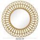 Maple and Jade 35" Handmade Woven Floral Wall Mirror with Beaded Accents in Brown, , large